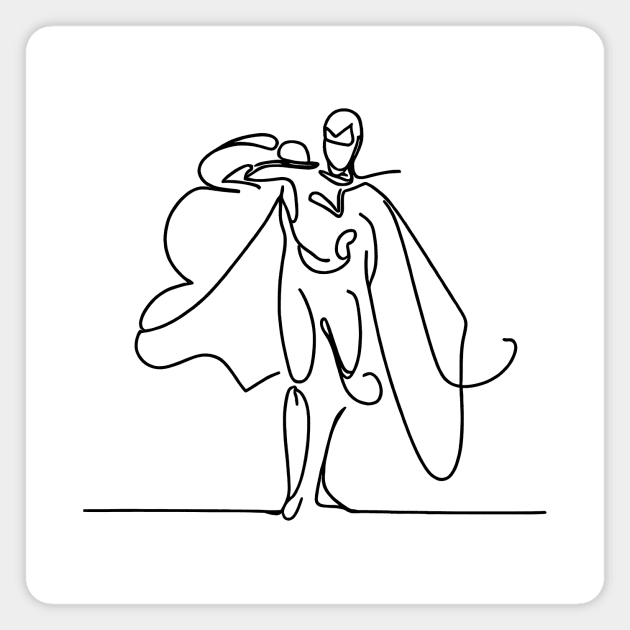 Minimalist line art Superhero Silhouette | Character 3 Magnet by Jumitu-Art